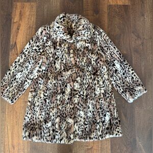 Mallia Animal Print Faux Fur Women’s Jacket Size 6